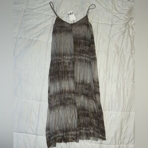 Zara Sheer Brown and Gray Maxi Dress
